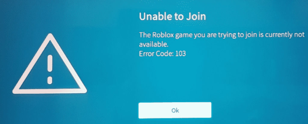 Roblox Error Code 103